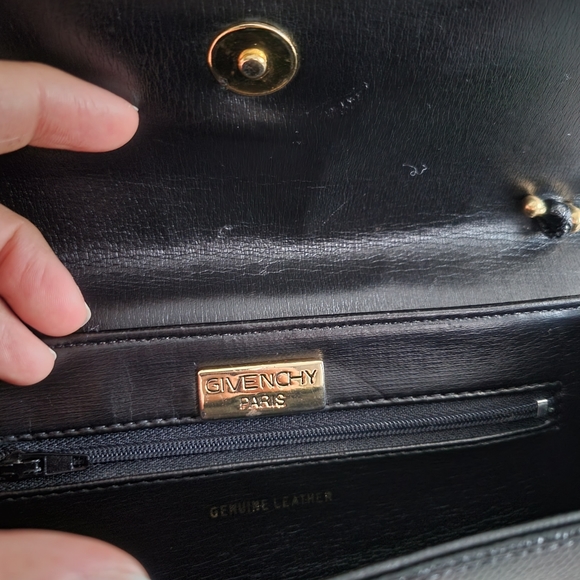 Givenchy Embossed Black Leather Clutch Crossbody Bag Vintage - Picture 6 of 12